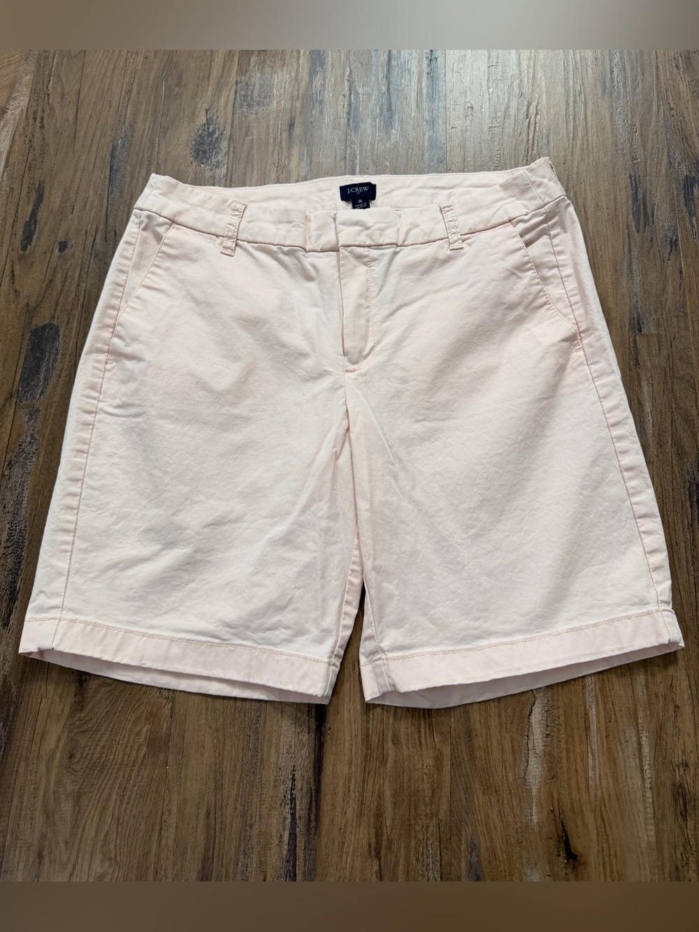 J. Crew Pink Peach Mid Rise Cotton Relaxed Women's Chino Bermuda Shorts Coastal